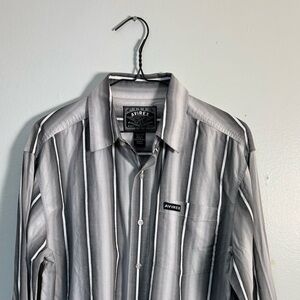 Avirex Men’s Y2K - Vertical Stripe Button-Up Shirt